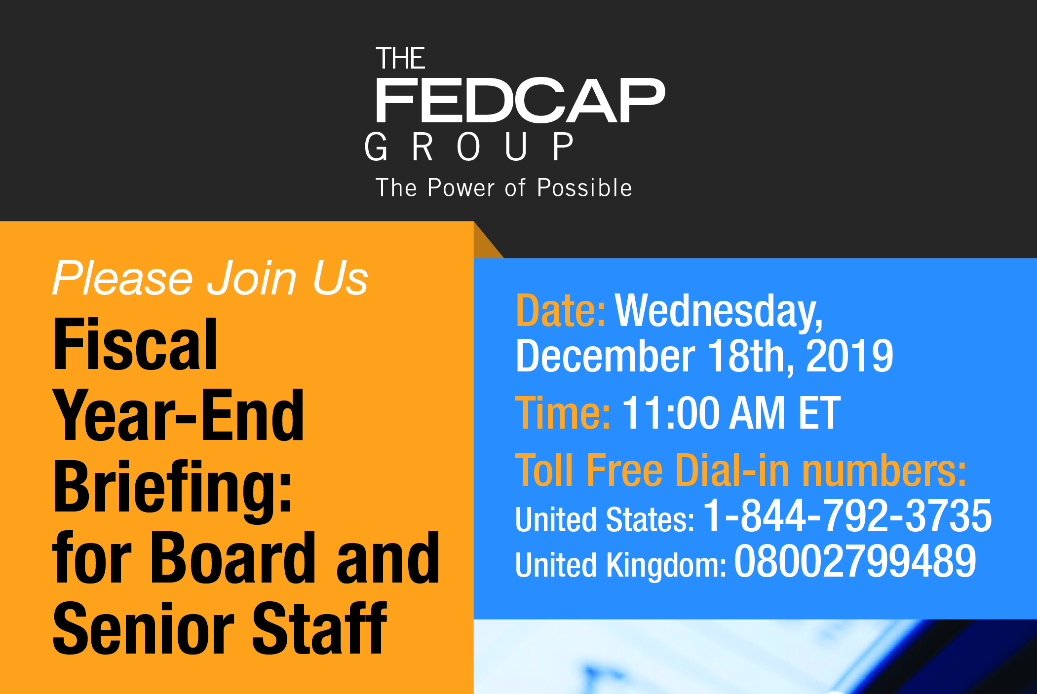 Fiscal Year End Briefing For Board And Senior Staff The Fedcap Group