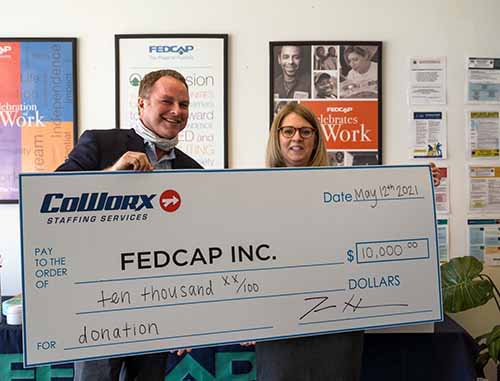 CoWorx Staffing Services Donates 10 000 to Fedcap Inc. The